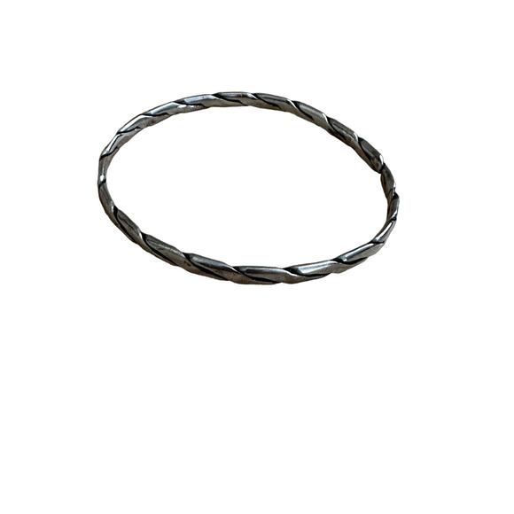 Sterling Silver Twisted Rope Bangle Bracelet - Picture 2 of 6